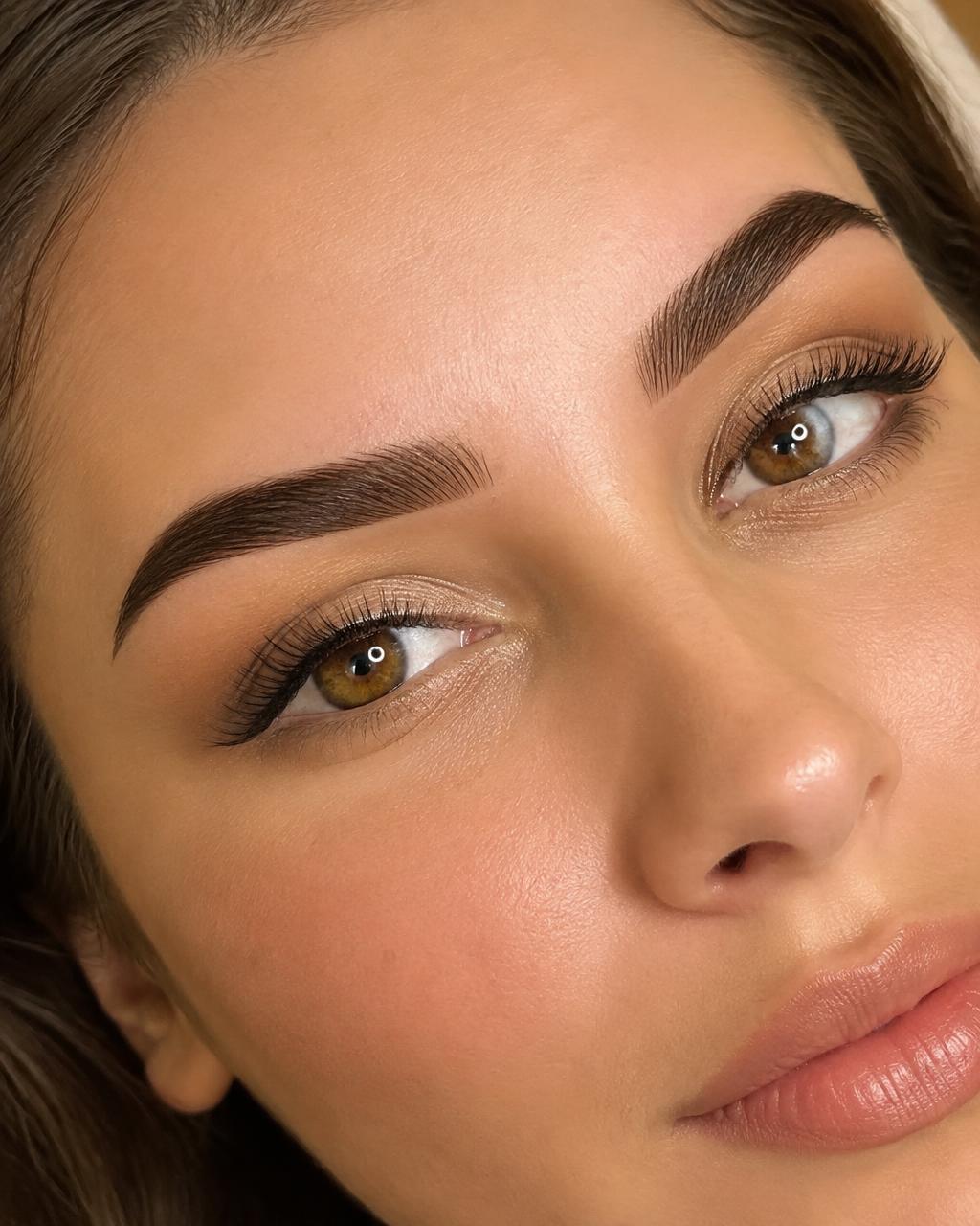 Brow lamination and tint giving defined, fuller brows in Cape Town