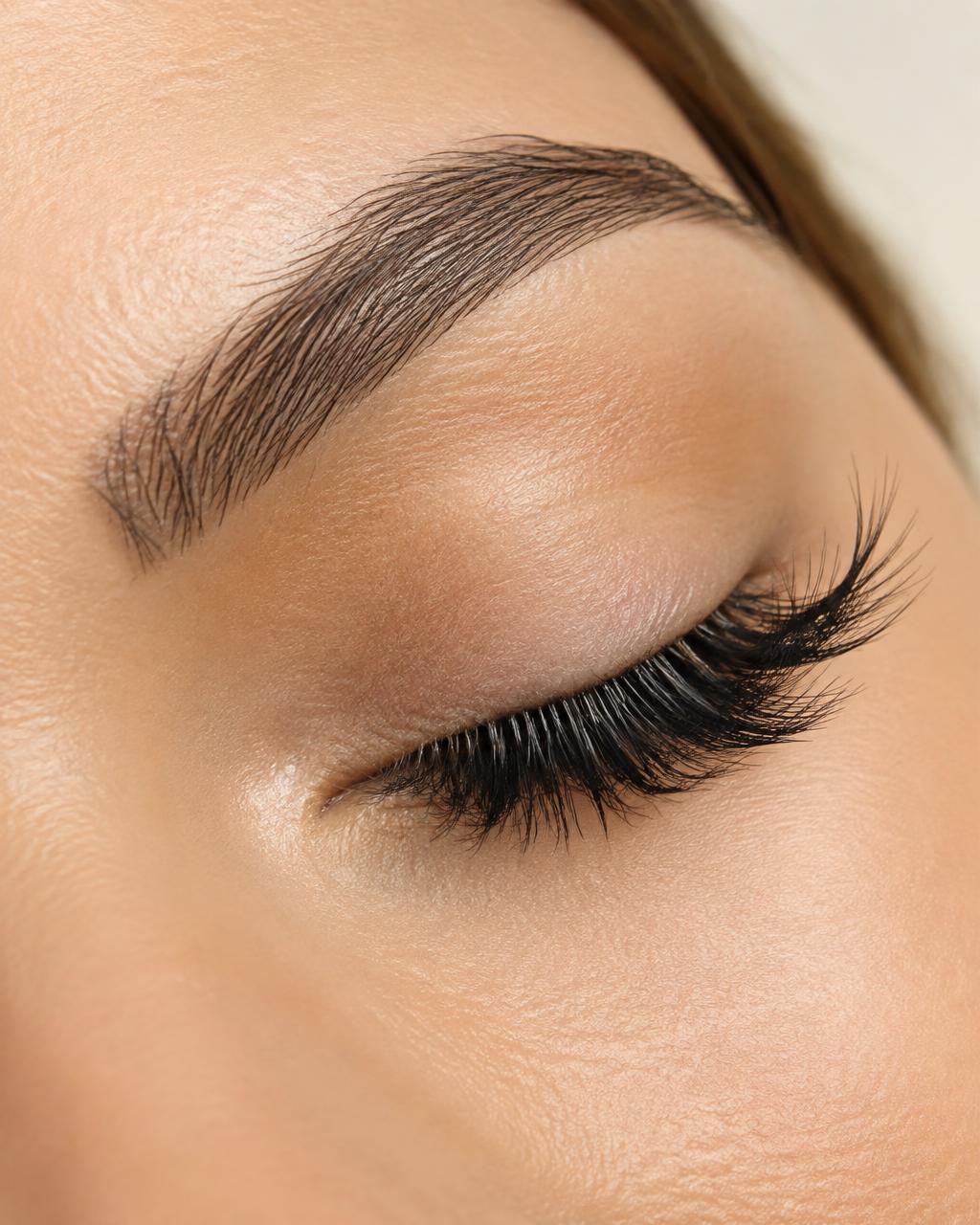 Wispy hybrid eyelash extension set from our Sea Point lash studio